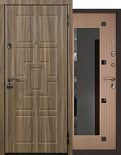 Каталог металлических дверей С зеркалом